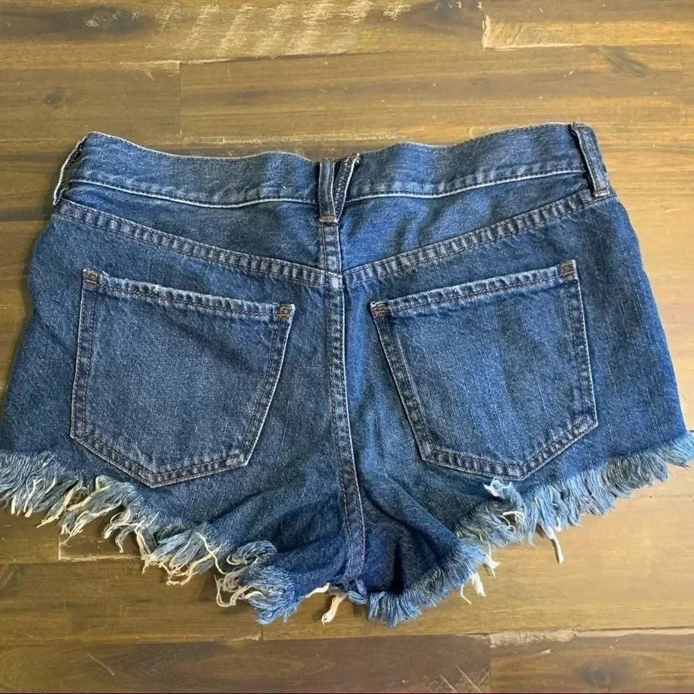We The Free CutOff Shorts Denim Jeans Distressed Frayed Free People Boho Country - Picture 5 of 8